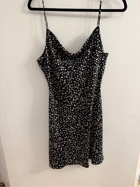 Isalis Navy Polka Dot Slip Mini Dress